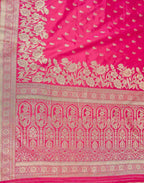 Rani Pink Silk Woven Banarasi Saree