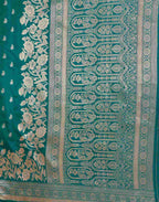 Teal Green Silk Woven Banarasi Saree