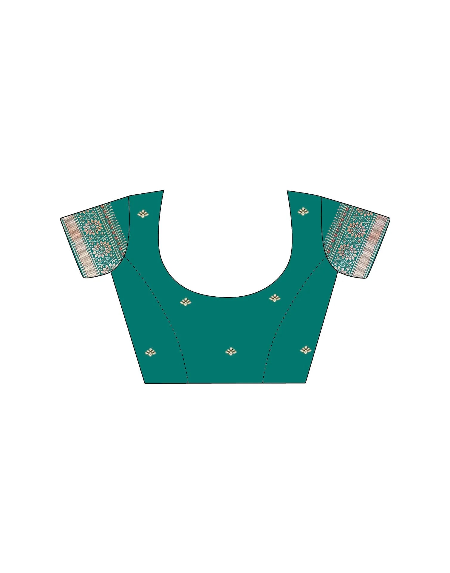 Teal Green Silk Woven Banarasi Saree