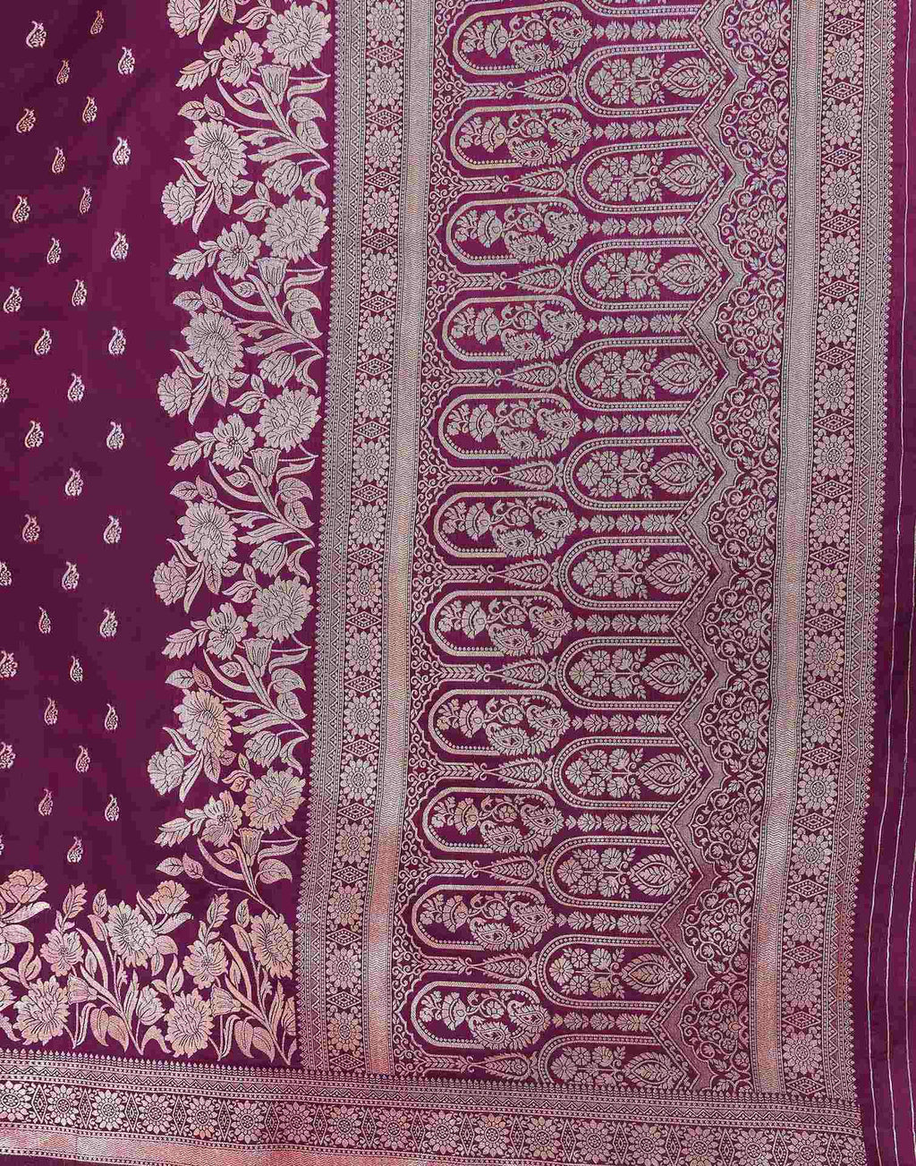 Dark Purple Silk Woven Banarasi Saree