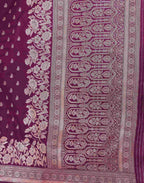 Dark Purple Silk Woven Banarasi Saree