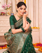 Green Silk Woven Banarasi Saree