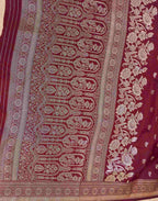 Maroon Silk Woven Banarasi Saree