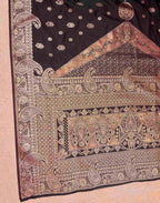 Coffee Blue Silk Woven Banarasi Saree