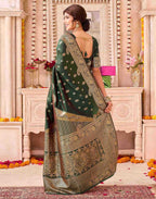 Green Blue Silk Woven Banarasi Saree