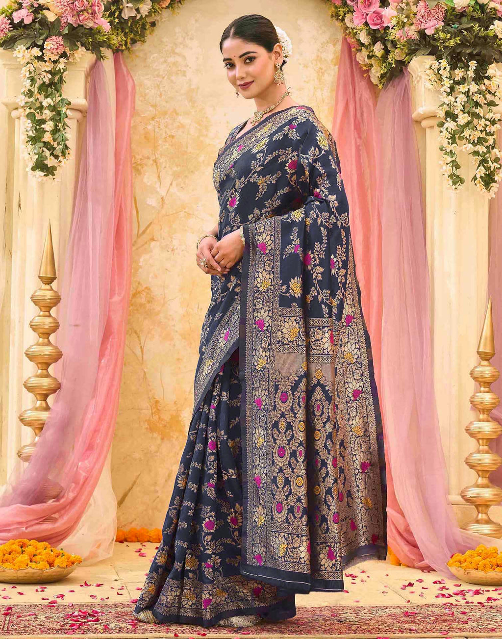Black Silk Woven Banarasi Saree