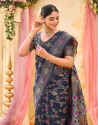 Black Silk Woven Banarasi Saree