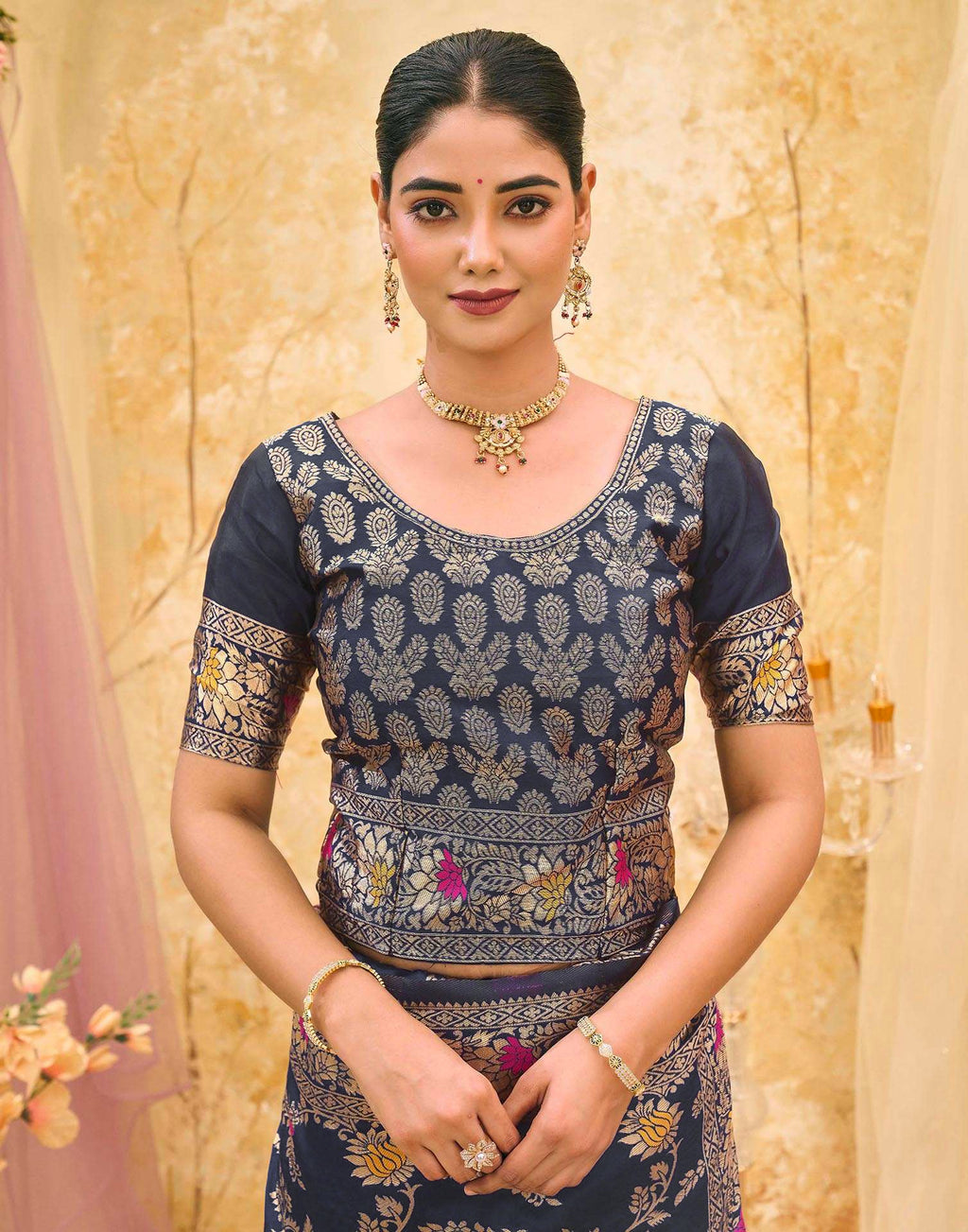 Black Silk Woven Banarasi Saree