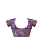 Violet Silk Woven Banarasi Saree