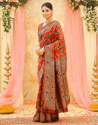 Red Silk Woven Banarasi Saree