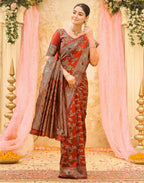 Red Silk Woven Banarasi Saree