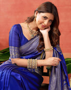 Blue Silk Woven Kanjivaram Saree