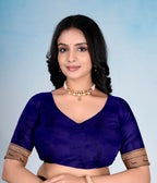 NAVY BLUE Silk Woven Paithani Saree With Weaving Zari Work