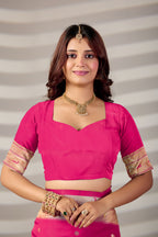 PINK Silk Woven Paithani Saree With Weaving Zari Work
