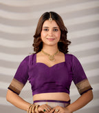 Dark Purple Silk Woven Paithani Saree With Weaving Zari Work